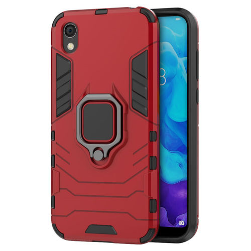 Slim Armour Tough Shockproof Case / Finger Ring Holder for Huawei Y5 (2019) - Red